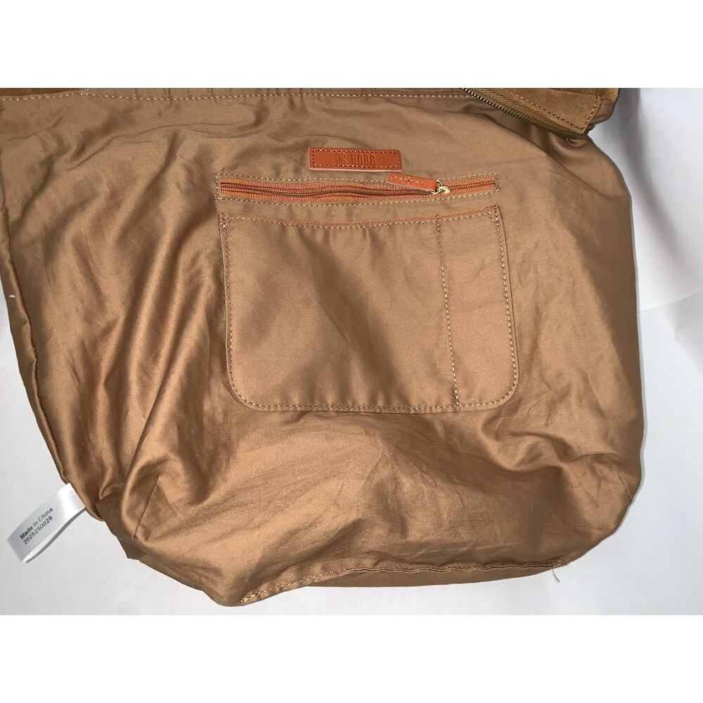 HOBO HARLEY BROWN SUEDE WHIP STITCH TRIM SHOULDER BAG PURSE EXCELLENT ! - Picture 11 of 16